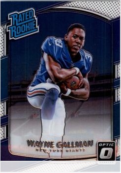 Wayne Gallman 2017 Panini Donruss Optic card