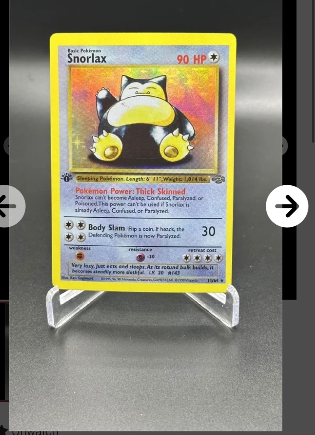 Snorlax Jungle 1st Edition Holo