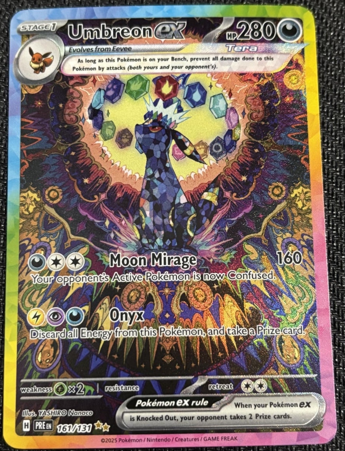 2025 Umbreon ex 161/131 Prismatic Evolutions Special Illustration Rare